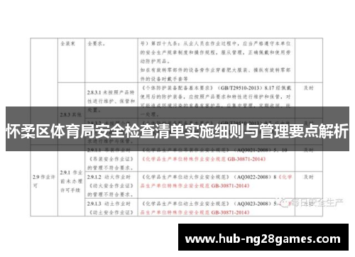 怀柔区体育局安全检查清单实施细则与管理要点解析